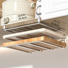 Metal Cutting Board Holder Hanging Rack Under Cabinet Shelf Organizer