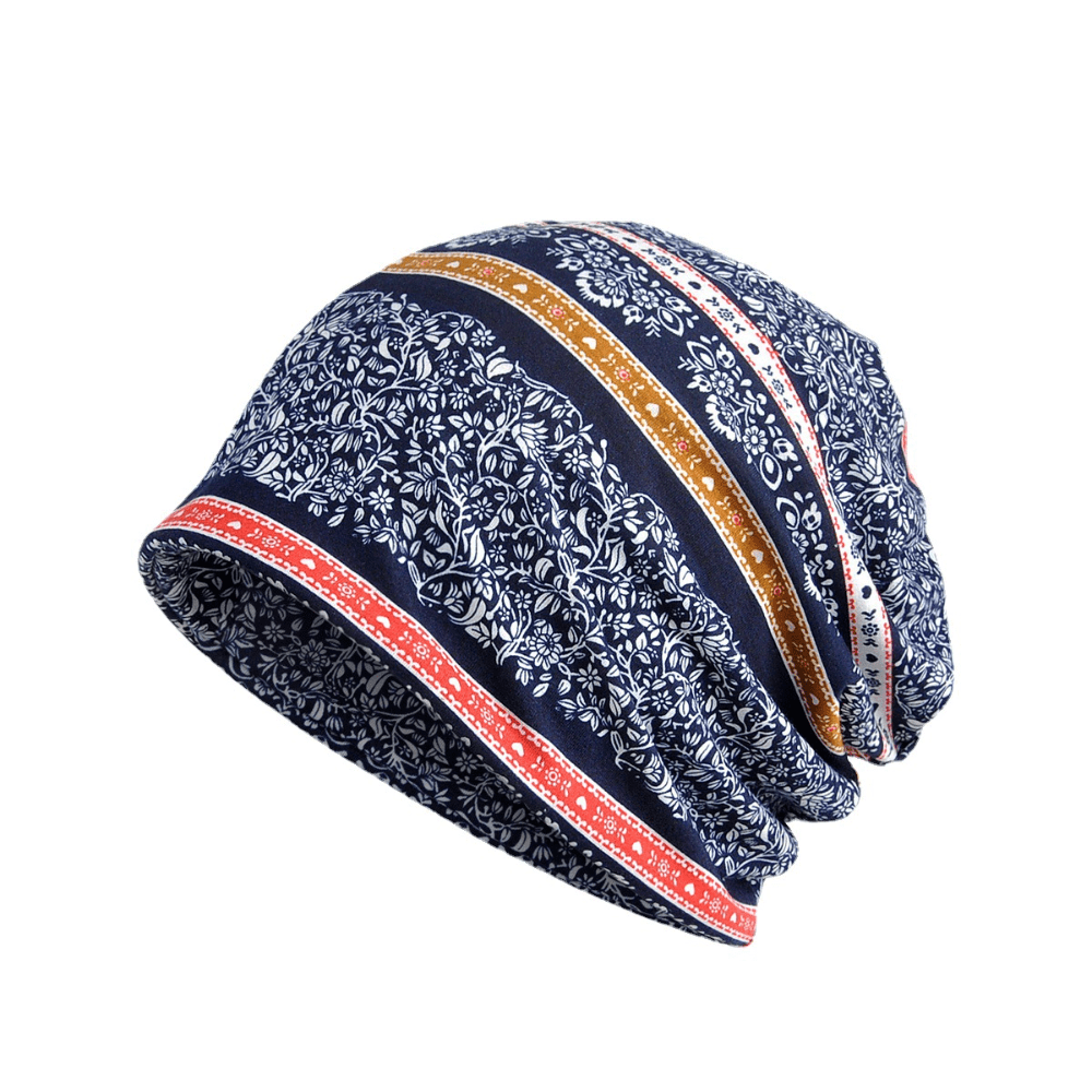 Boho Style Flower Pattern Cotton Cloth Cap