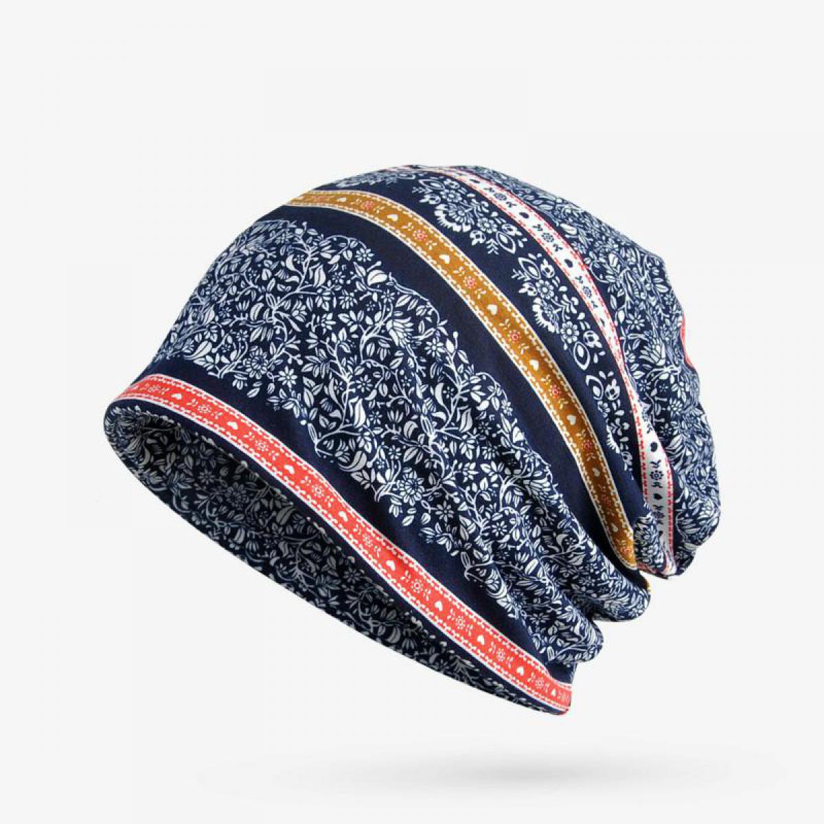 Boho Style Flower Pattern Cotton Cloth Cap