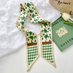 Long Scarf Flower Headband Ribbon Hair Band Silk Belt