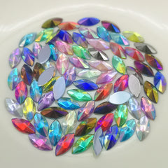 30pcs Colorful AB Horse Eye Rhinestone Applique Flatback Acrylic