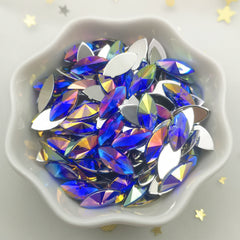 30pcs Colorful AB Horse Eye Rhinestone Applique Flatback Acrylic