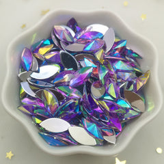 30pcs Colorful AB Horse Eye Rhinestone Applique Flatback Acrylic