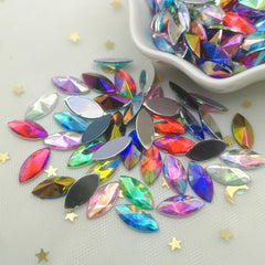 30pcs Colorful AB Horse Eye Rhinestone Applique Flatback Acrylic