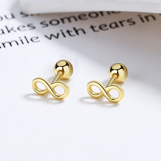 S925 Infinity Symbol Number 8 Stud Earrings