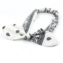 Paisley Print Headband Boho Hair Band Retro Cross Knot Elastic Hair Band
