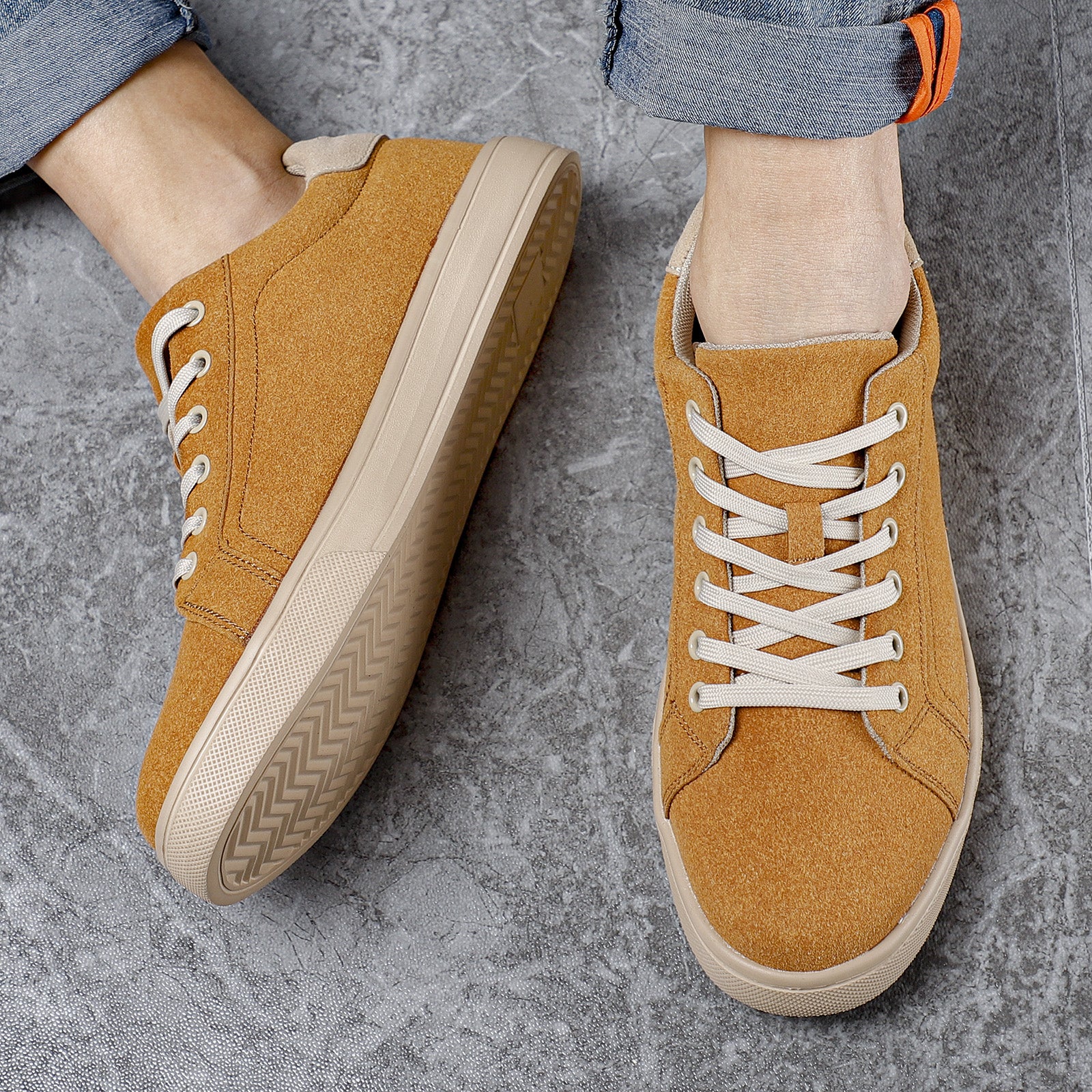 Men's Suede Skate Shoes Lightweight Casual Sneakers