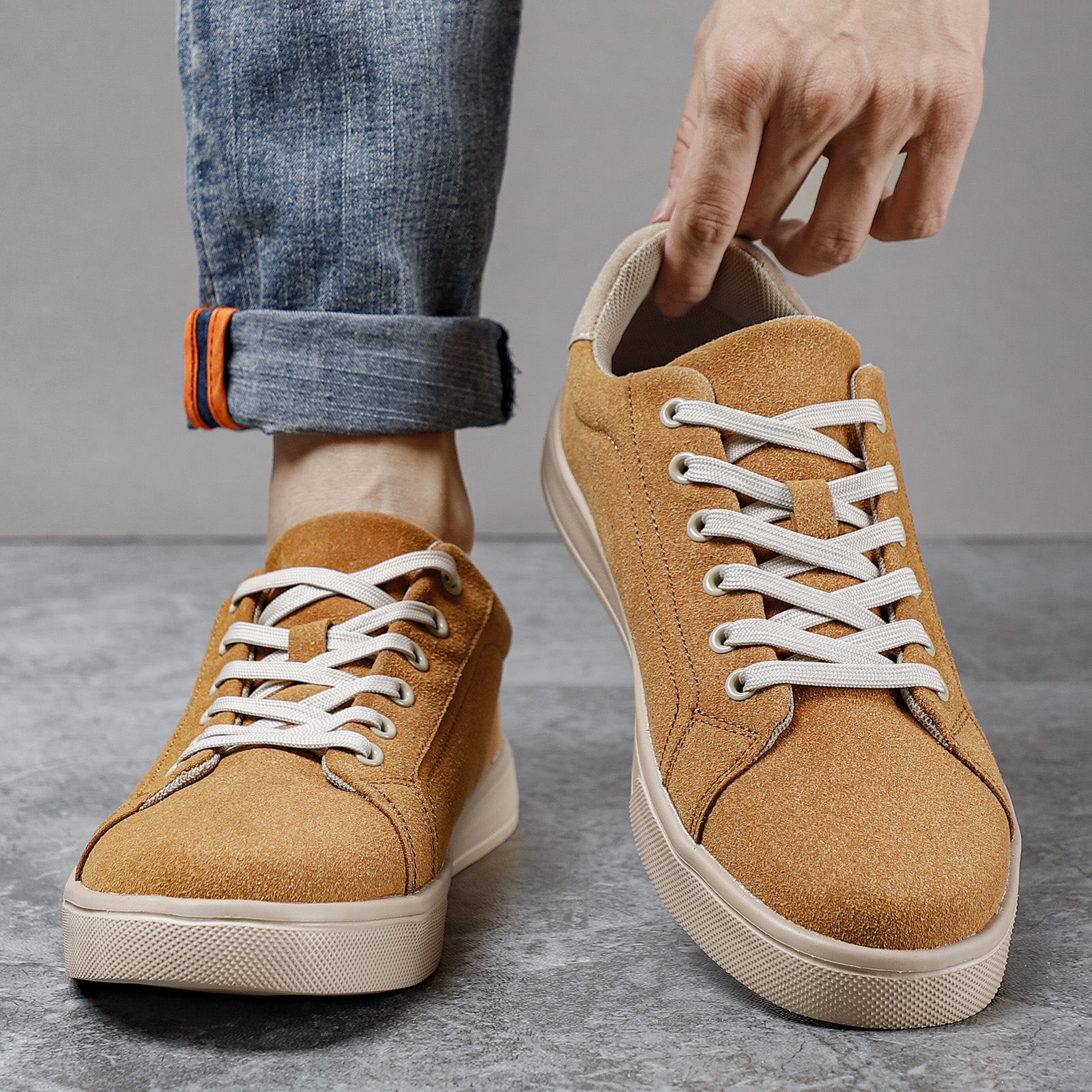 Men's Suede Skate Shoes Lightweight Casual Sneakers