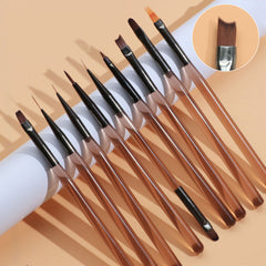 9pcs Professional Nail Art Brush Set for Gel Painting