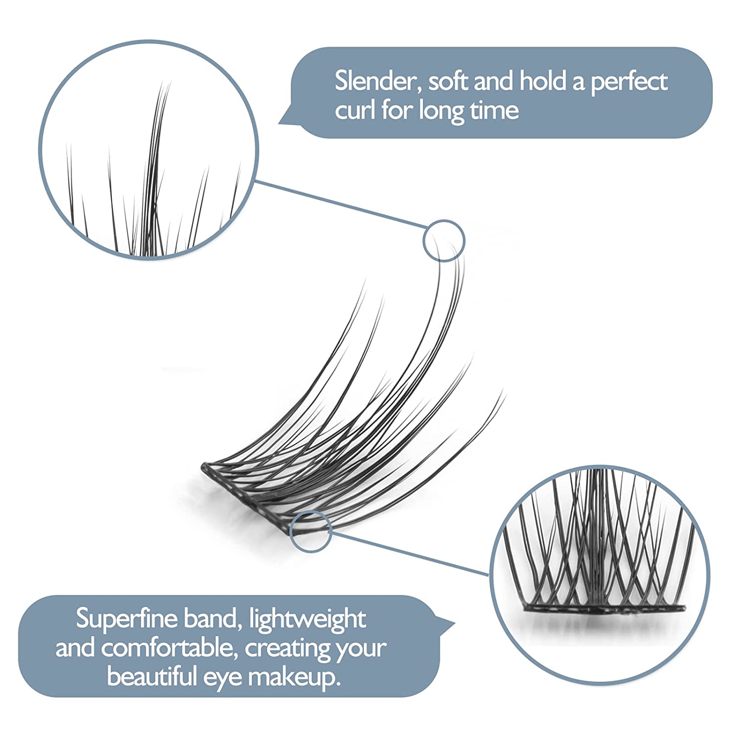 Anime Style False Eyelashes Kit with Transparent Stem