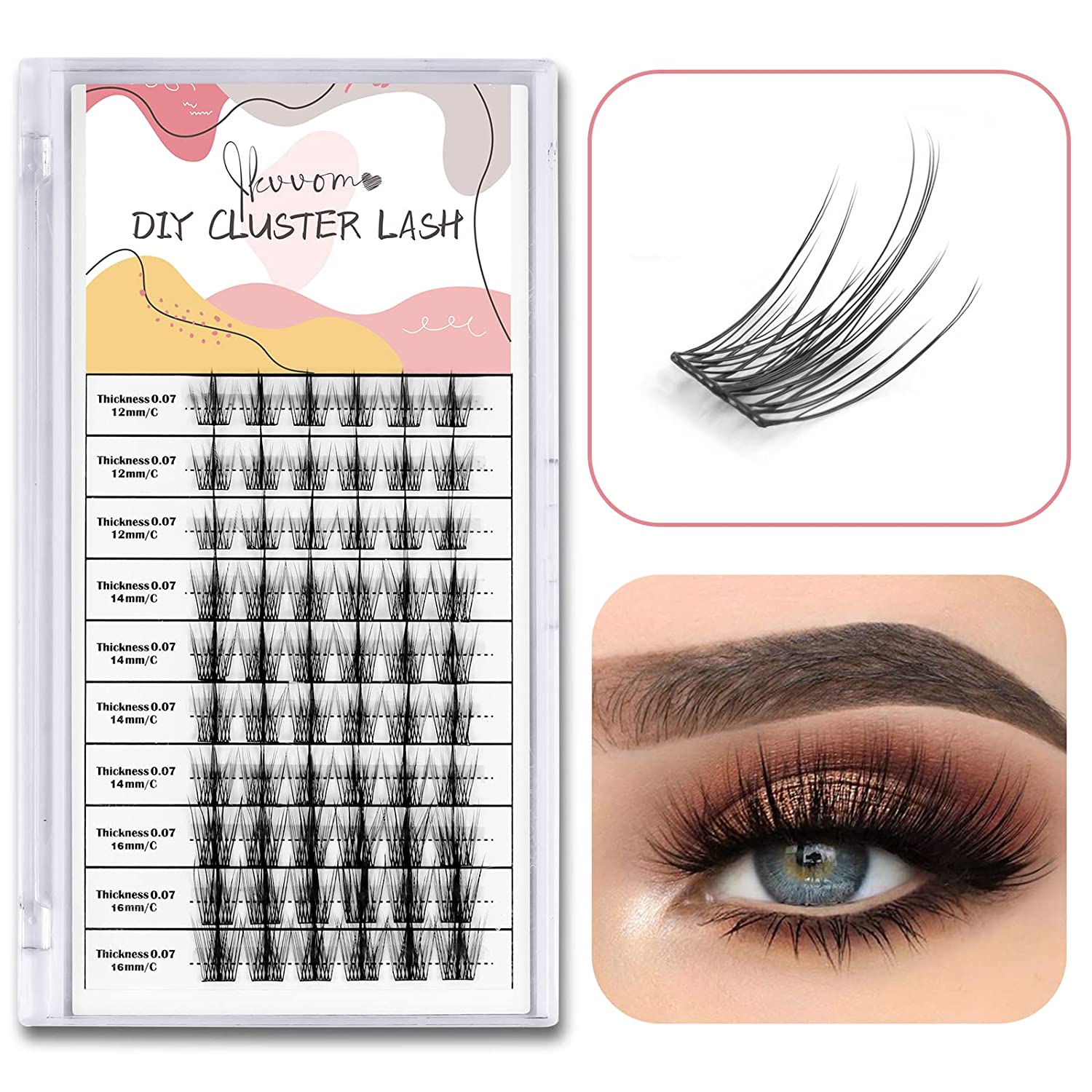 Anime Style False Eyelashes Kit with Transparent Stem