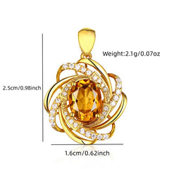 Flower Shape Pendant with Rhinestones for DIY Jewelry Making