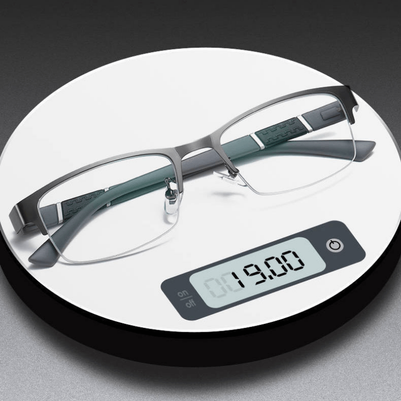 HD Semi Rimless Reading Glasses with Case