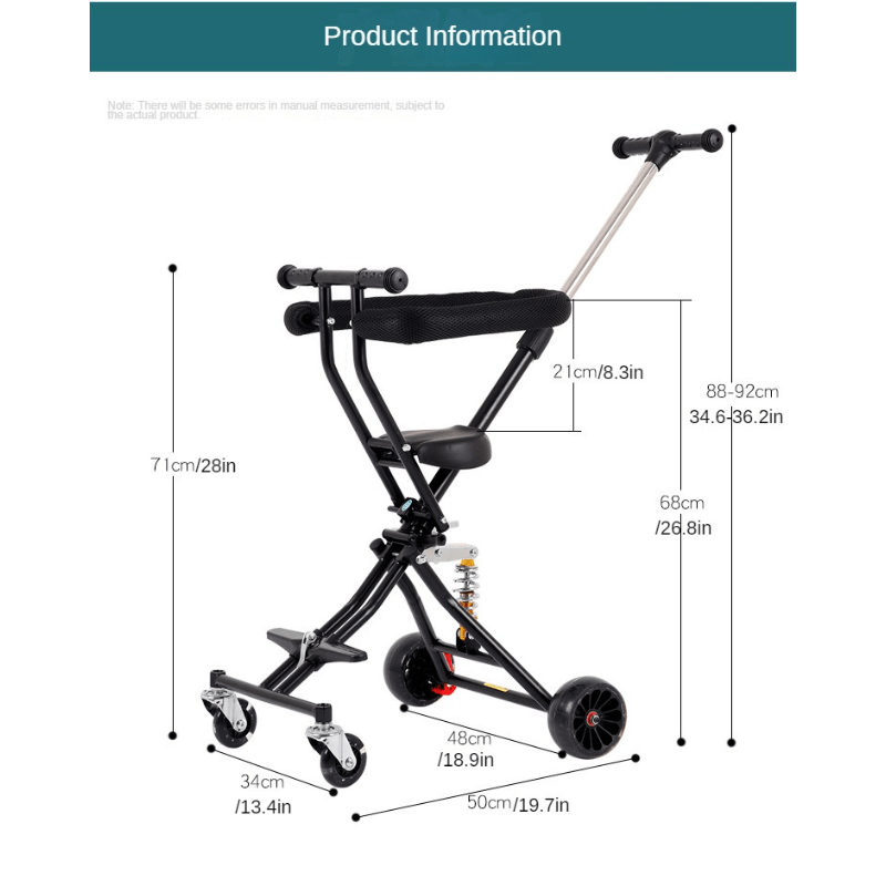 Lightweight Foldable Baby Stroller for 1-5 Years Old