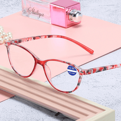 Anti-Blue Light Reading Glasses Full Frame Spring Hinge Women Men Glasses Case