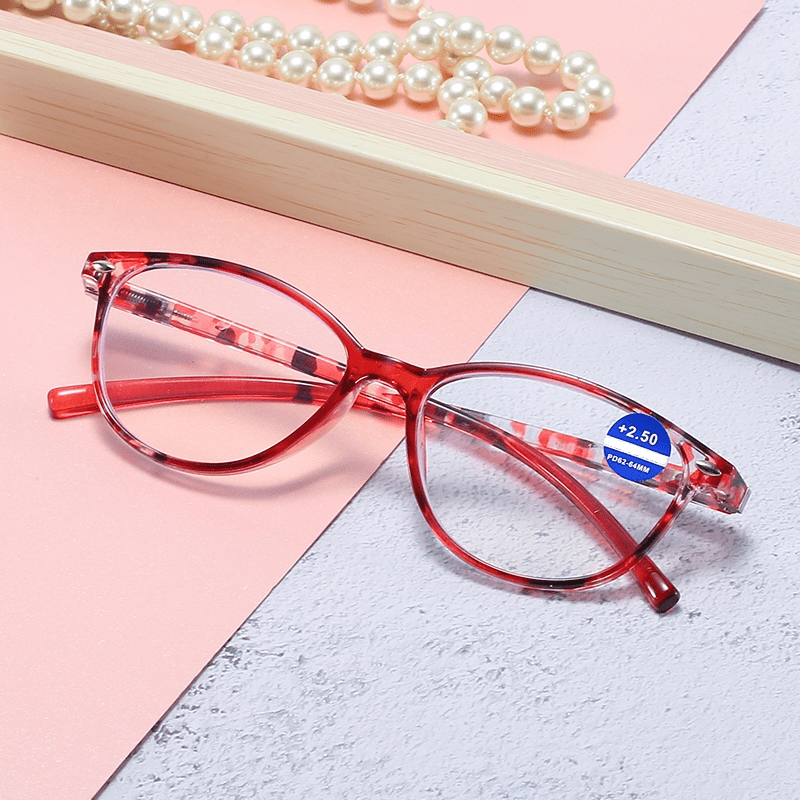 Anti-Blue Light Reading Glasses Full Frame Spring Hinge Women Men Glasses Case