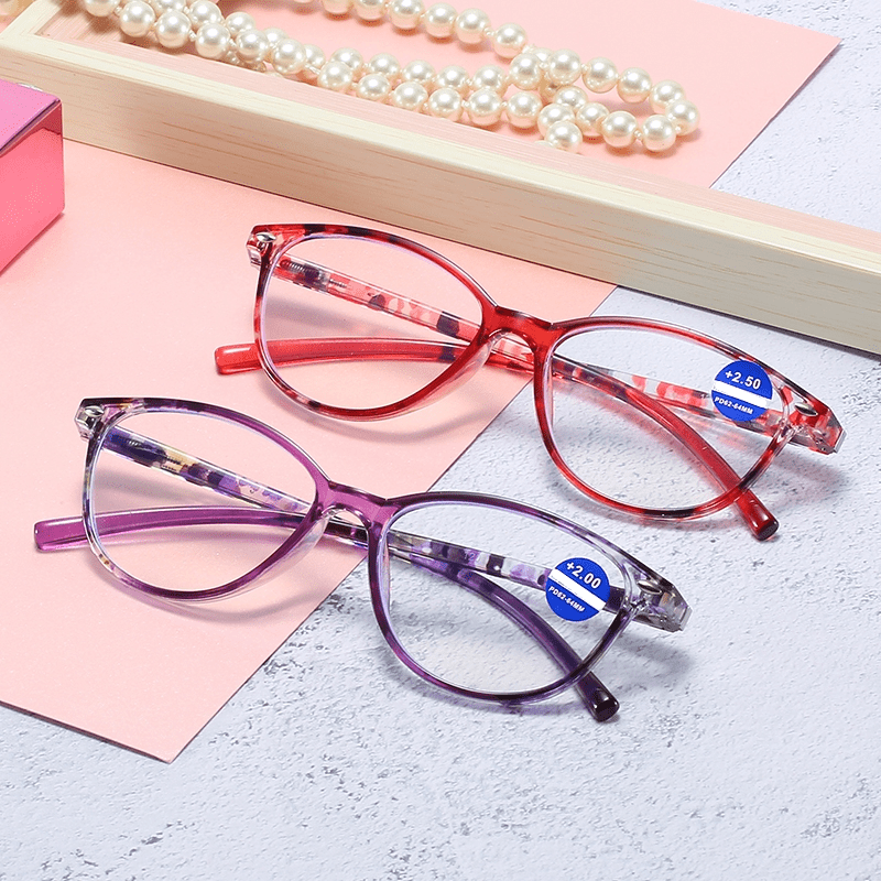 Anti-Blue Light Reading Glasses Full Frame Spring Hinge Women Men Glasses Case