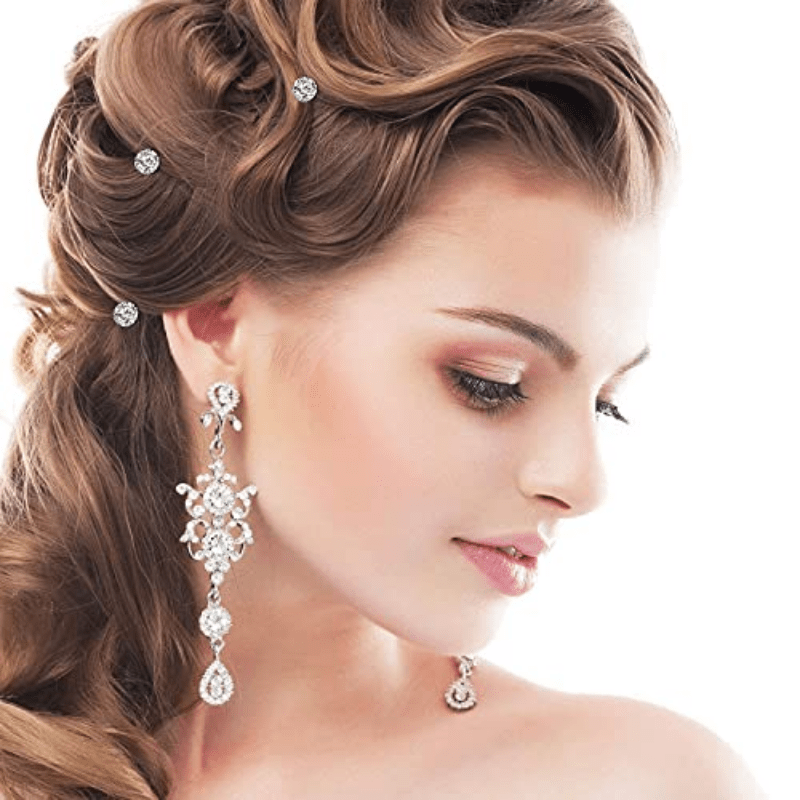 12pcs Rhinestone Spiral Hair Clip for Wedding Bridal Prom Party