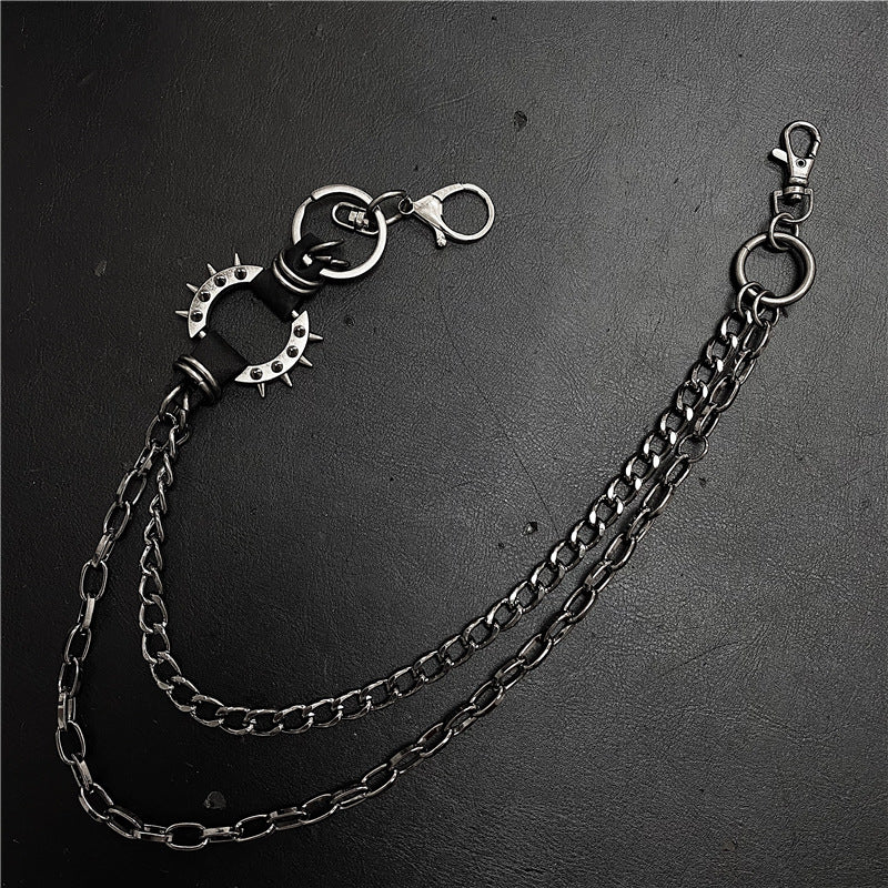 Spiked Retro Circle Waist Chain for Men and Women