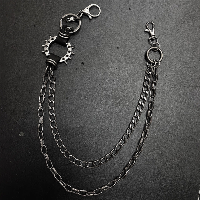Spiked Retro Circle Waist Chain for Men and Women
