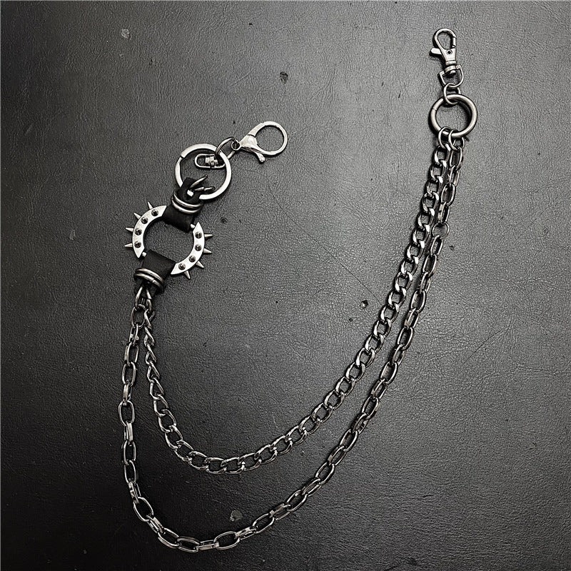 Spiked Retro Circle Waist Chain for Men and Women
