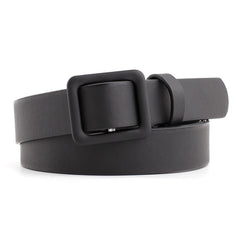 Non Porous Square Buckle Belt Solid Waistband Casual Jeans Pants Belt
