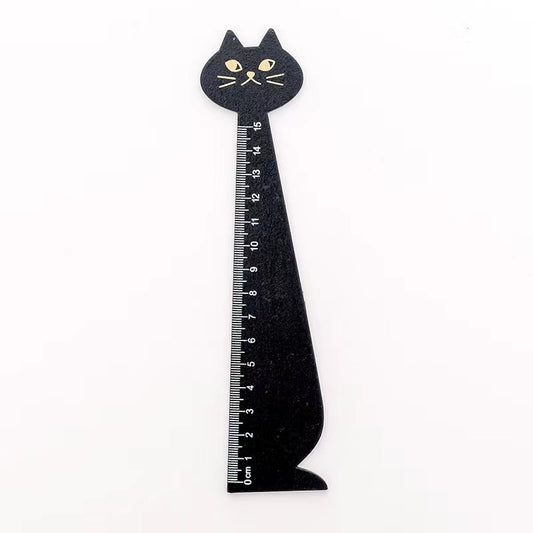 Cartoon Cat Wooden Ruler, Creative Drawing Tool