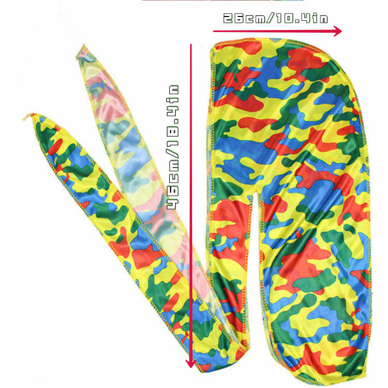 Camouflage Print Long Tail Pirate Hat for Men