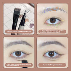 Long Lasting Waterproof Eyebrow Pencil Fine Nib Brown Gray Shades