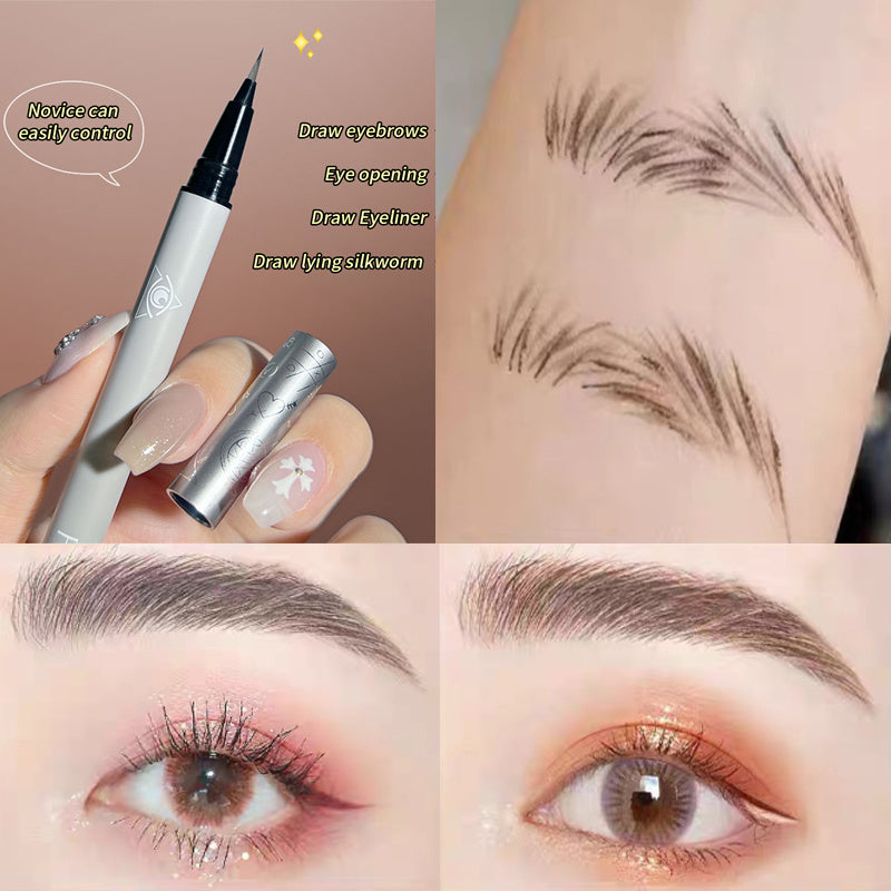 Long Lasting Waterproof Eyebrow Pencil Fine Nib Brown Gray Shades