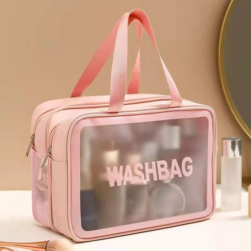 Frosted Texture Wet Dry Cosmetic Bag with Zipper