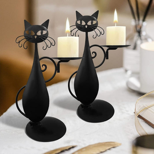 Vintage Cat Candle Holder for Farmhouse Decor & Party Centerpieces