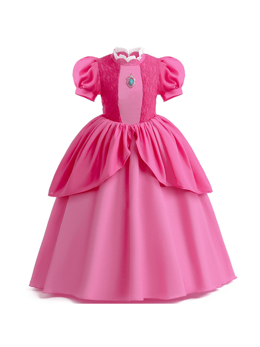 Princess Dress With Jewel Puff Sleeves