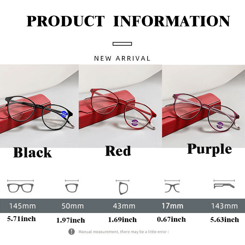 Anti Blue Light Reading Glasses Unisex HD with Case
