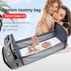 Portable Mommy Bag Folding Crib Maternal Baby Backpack