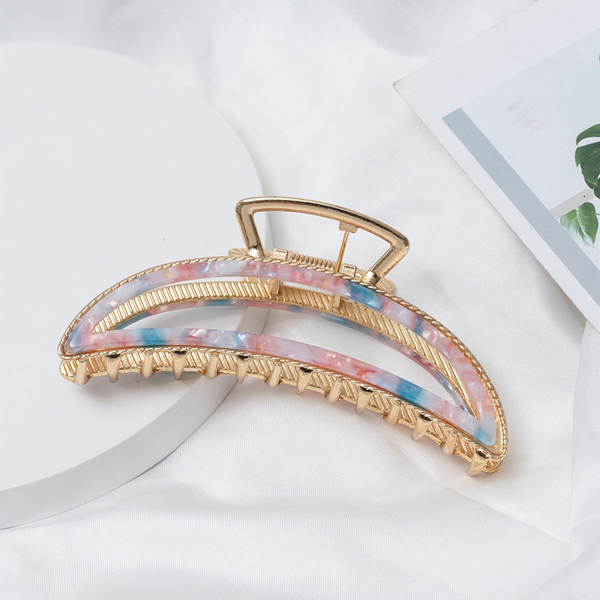 Acetate Large Hair Claw Metal Hollowed Shark Claw Women's Hair Accessories