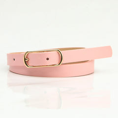 Oval Pin Buckle Thin Belt Solid Casual Waistband for Women