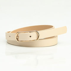 Oval Pin Buckle Thin Belt Solid Casual Waistband for Women