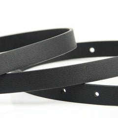 Oval Pin Buckle Thin Belt Solid Casual Waistband for Women