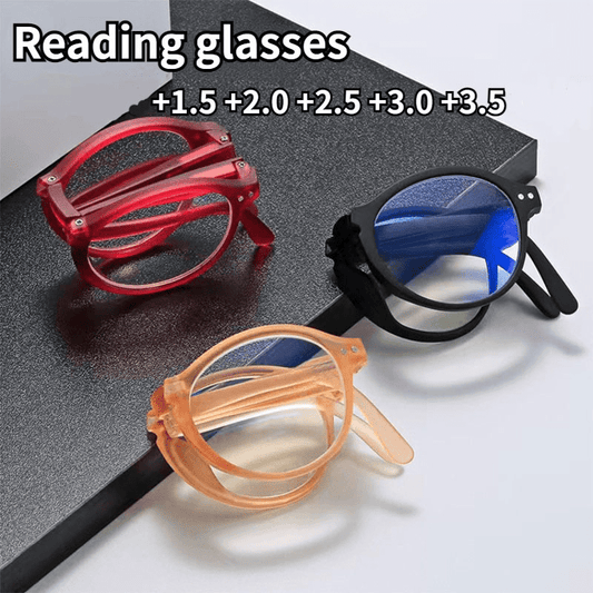 Folding Anti Light Reading Glasses with Case