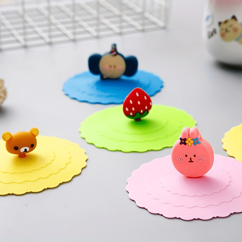 Cartoon Silicone Cup Lids - Prevent Leakage & Dust - Sealed Cup Lids
