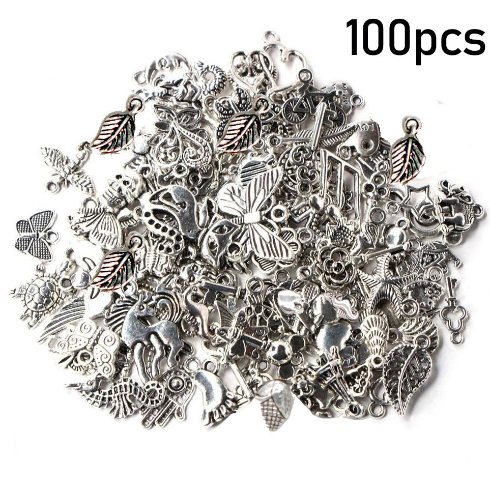 100pcs Mixed Animals Pattern Alloy Charms for DIY Bracelet Necklace Accessories