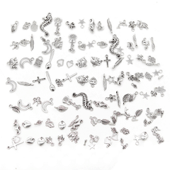 100pcs Mixed Animals Pattern Alloy Charms for DIY Bracelet Necklace Accessories