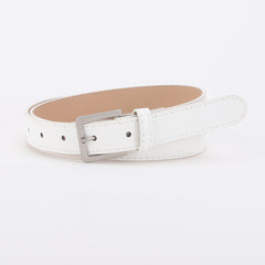 Vintage Square Pin Buckle Belt PU Leather Solid Waistband