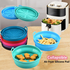 Reusable Air Fryer Silicone Pad Collapsible Nonstick, Easy to Clean