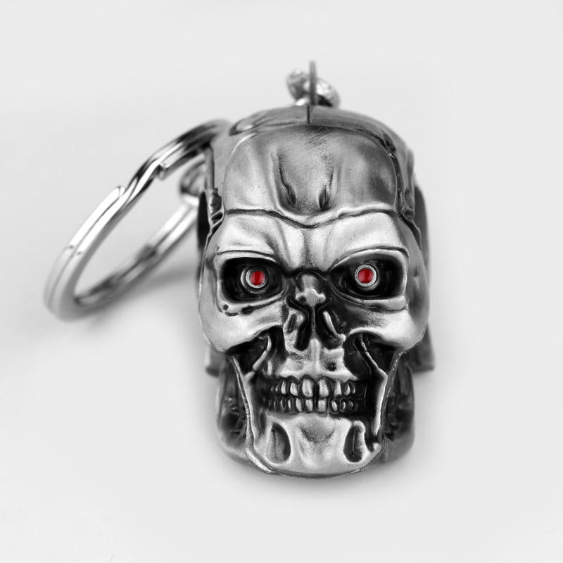 Skull Head Keychain Men Punk Gothic Pendant Keyring