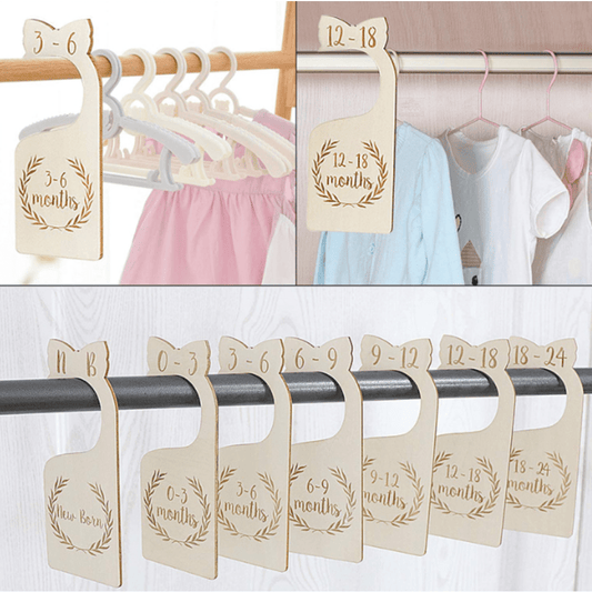 Wooden Baby Closet Dividers Clothes Size Hanger