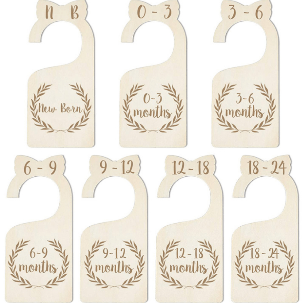 Wooden Baby Closet Dividers Clothes Size Hanger