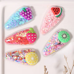 Colorful Sequin Fruit Hair Clips for Baby Girls