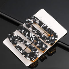 3pcs Acetic Acid Acrylic Hair Clip Marble Pattern Headwear Hair Accessories